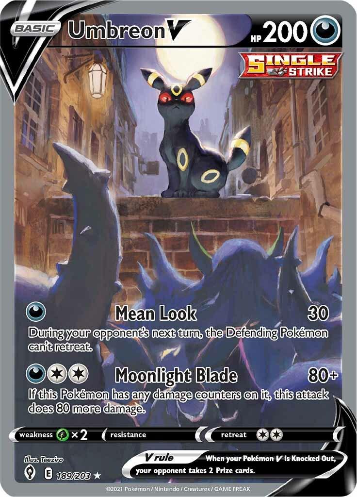 Pokemon TCG Umbreon V 189/203 Alternate Art Raw Card