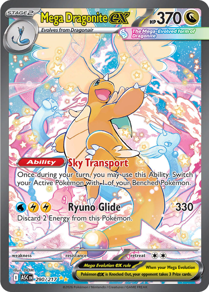 Mega Dragonite ex 290/217 Special Illustration Rare SIR Ascended Heroes Pokemon TCG