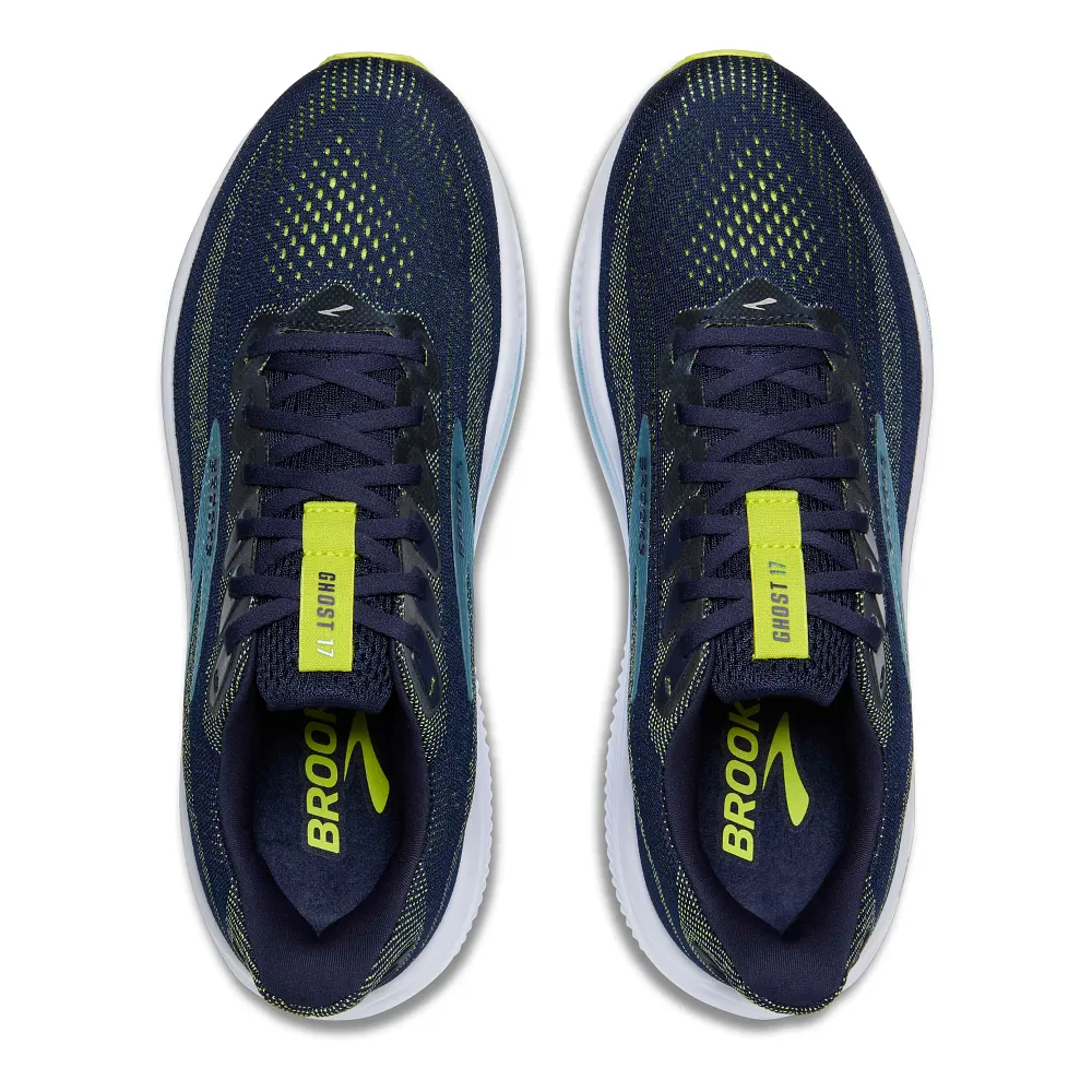 Brooks Ghost 17 Men Running Shoes – Peacoat/Lime/Blue