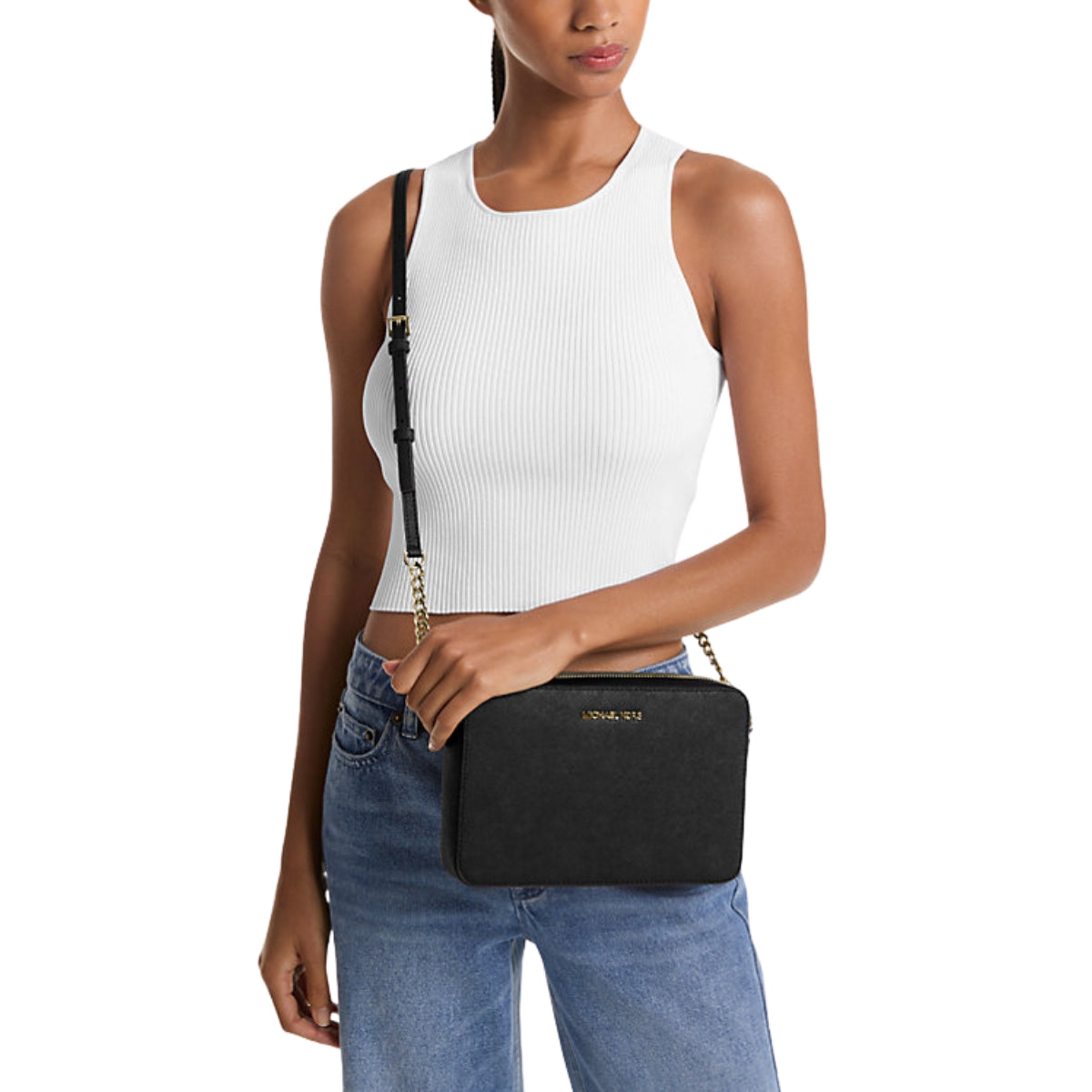 Michael Kors Jet Set Large Saffiano Leather Crossbody Bag