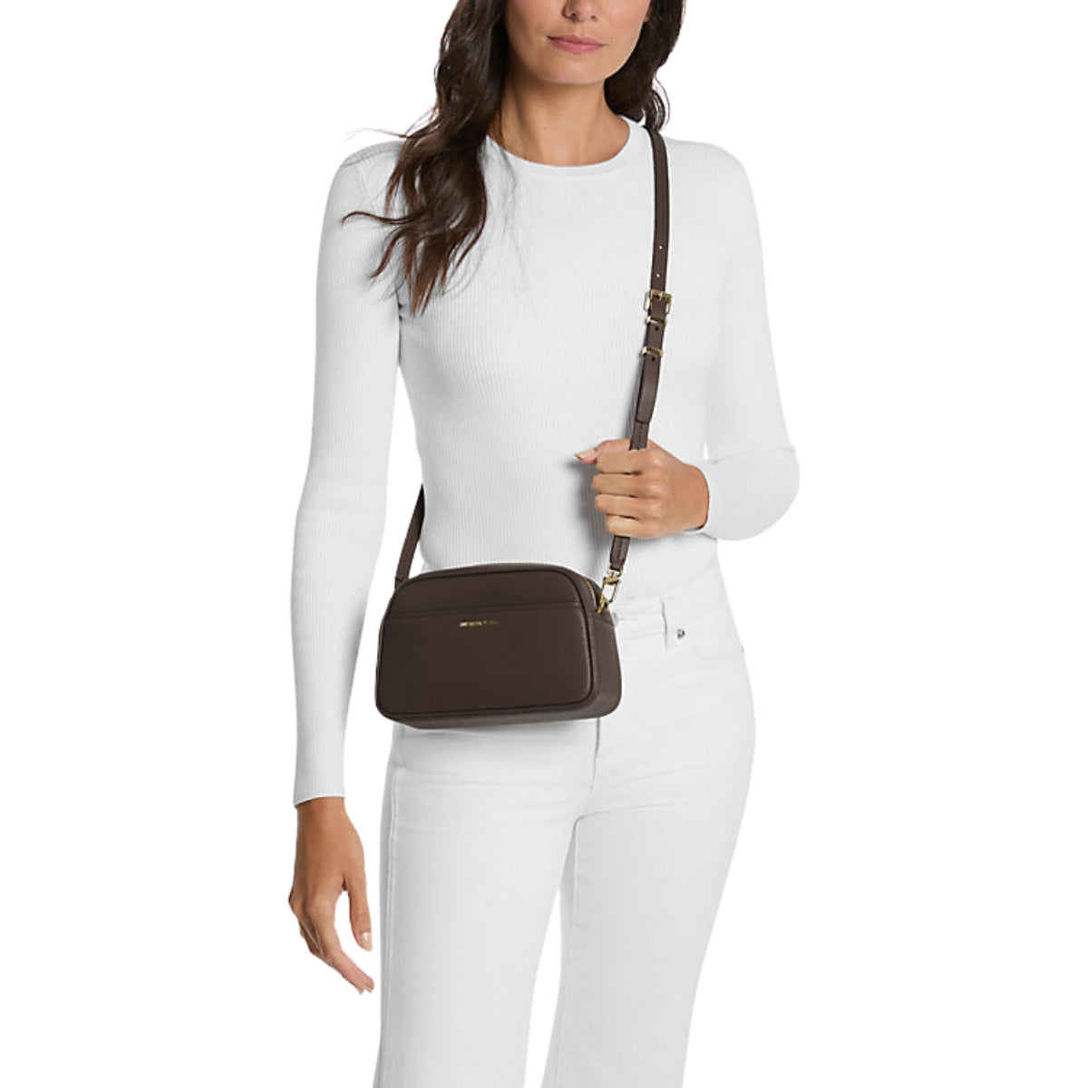 Jet Set Medium Leather Crossbody Bag with Case for Apple Airpods Pro