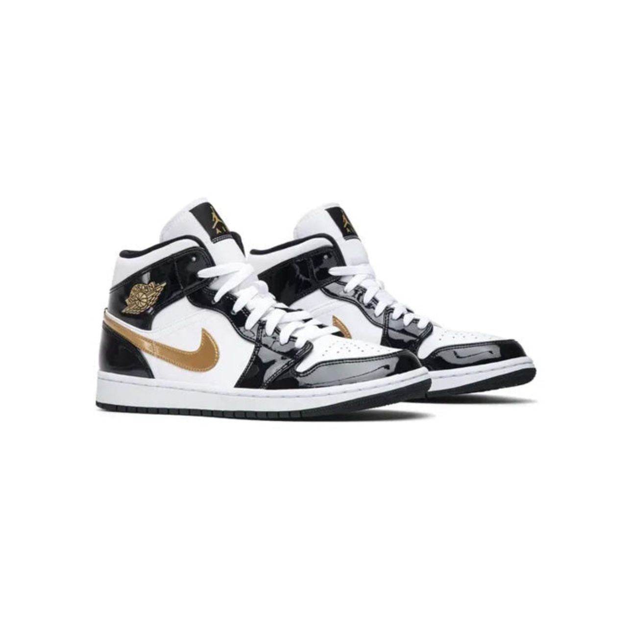 Jordan 1 Mid Patent Gold - Laceupclub