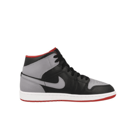 Jordan 1 Mid Black Grey Red - Laceupclub