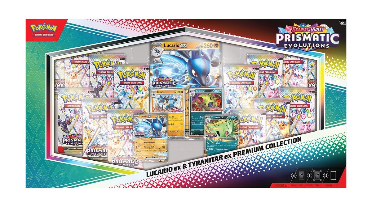 Pokémon TCG Prismatic Evolutions Lucario ex & Tyranitar ex Premium Collection
