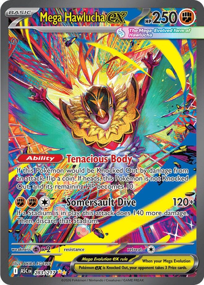 Pokemon TCG Mega Hawlucha EX 283/217 Ascended Heroes Near Mint
