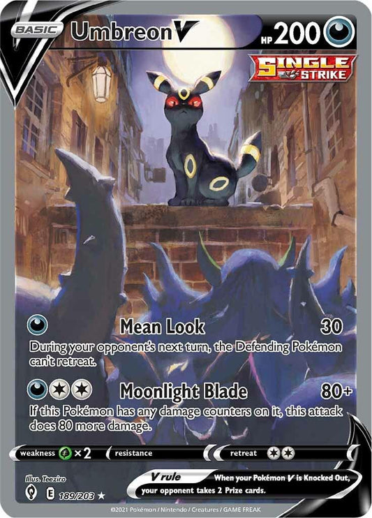 Pokemon TCG Umbreon V 189/203 Alternate Art Raw Card