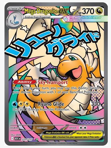 Pokemon TCG Mega Dragonite EX 271/217 Ascended Heroes Near Mint