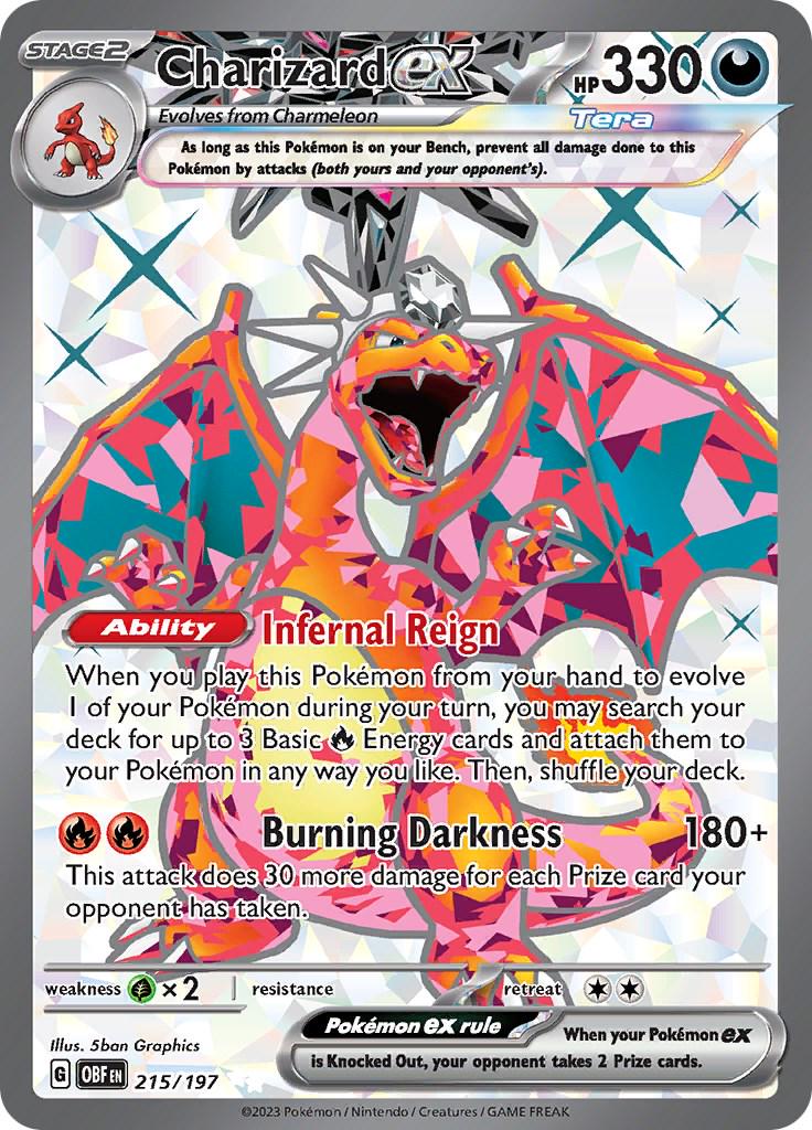 Pokemon TCG Charizard ex 215/197 Obsidian Flames Near Mint