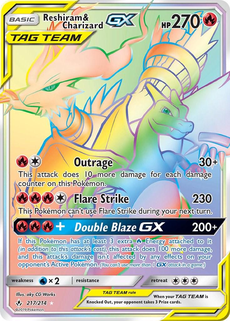 Reshiram & Charizard GX 217/214 – Unbroken Bonds – PSA 9