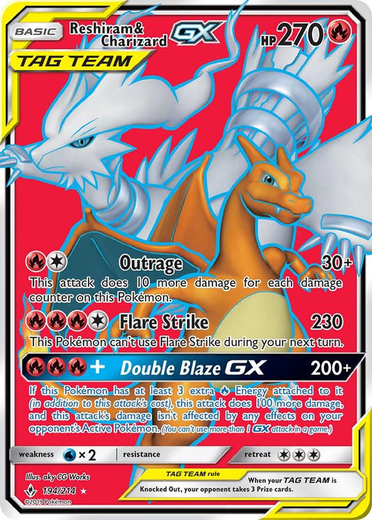 Reshiram & Charizard-GX 194/214 – Unbroken Bonds | English | Ready to Ship