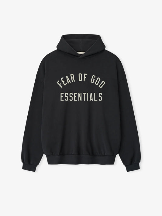 Fear of God ESSENTIALS 90s Fit Hoodie Vintage Black – India | LaceUpClub