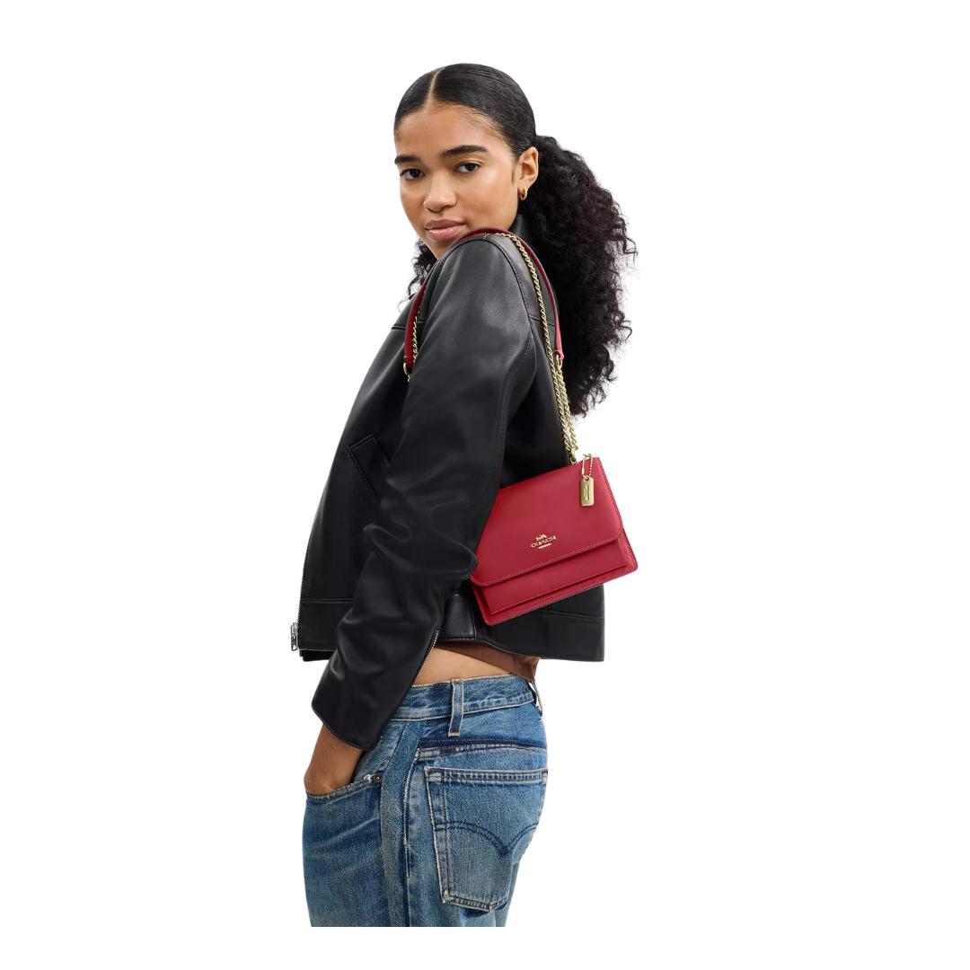 Coach Mini Klare Crossbody Bag in Signature Canvas – Red Compact & Stylish Everyday Bag