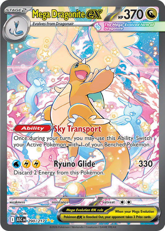 Mega Dragonite ex 290/217 Special Illustration Rare SIR Ascended Heroes Pokemon TCG