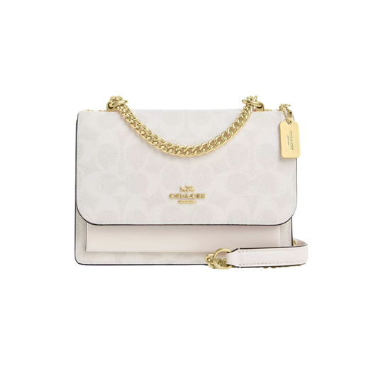 Coach Mini Klare Crossbody Bag in Signature Canvas Gold/White/Chalk