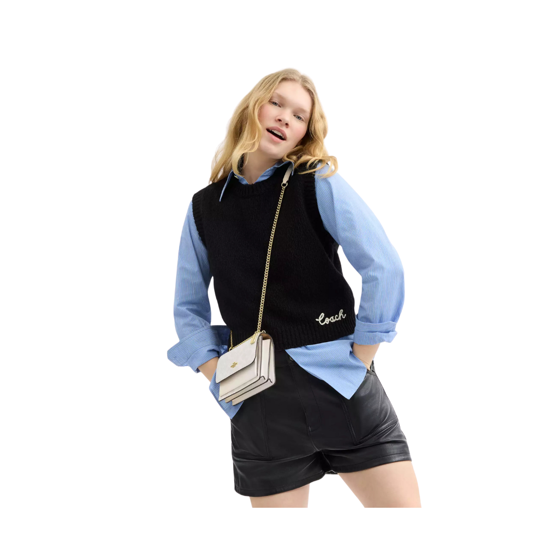 Coach Mini Klare Crossbody Bag in Signature Canvas Gold/White/Chalk