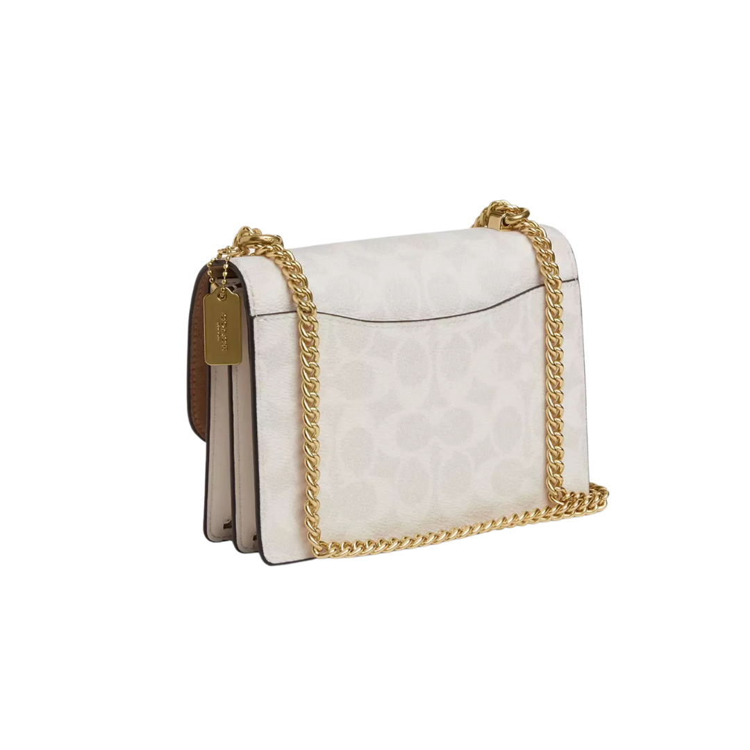 Coach Mini Klare Crossbody Bag in Signature Canvas Gold/White/Chalk