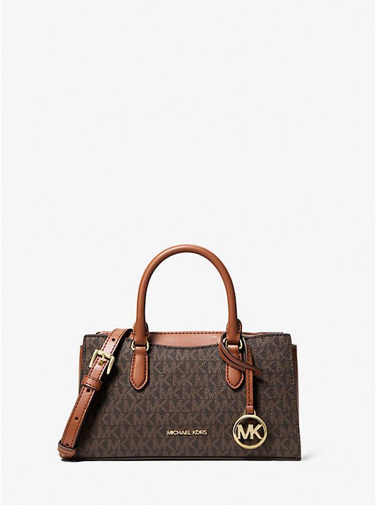 Michael Kors Arden small signature logo messenger bag|Brown