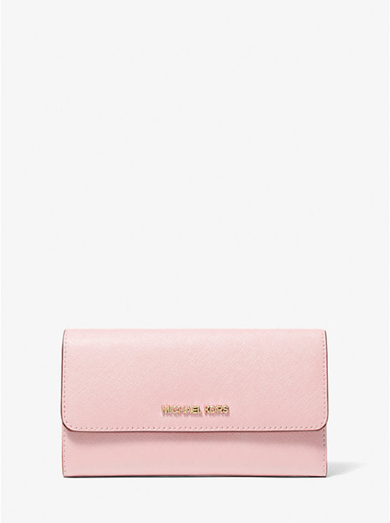 Michael Kors Jet Set Travel Crossgrain Leather Tri-Fold Wallet