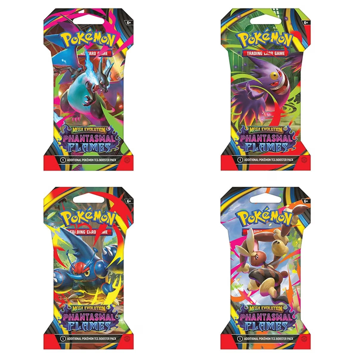 Pokémon TCG Phantasmal Flames – 3 Sleeved Booster Pack Bundle