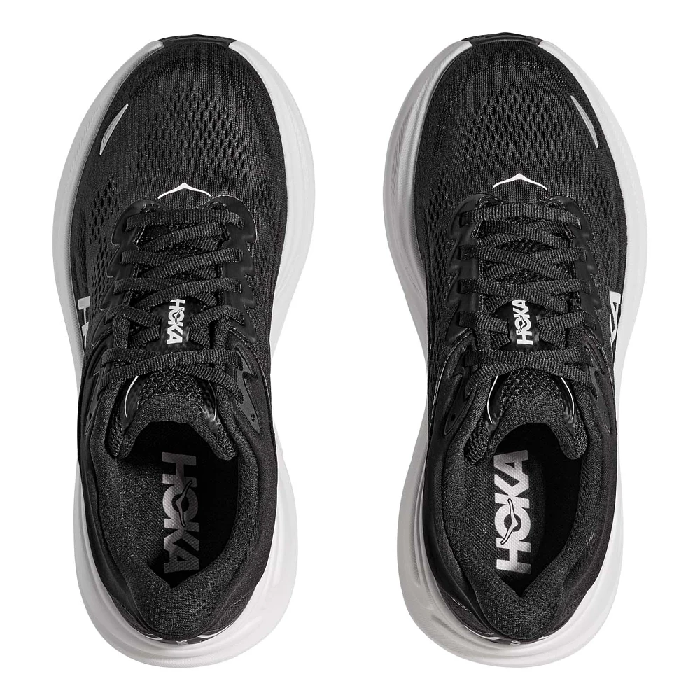 HOKA Bondi 9 Men's Running Shoes - Black/White