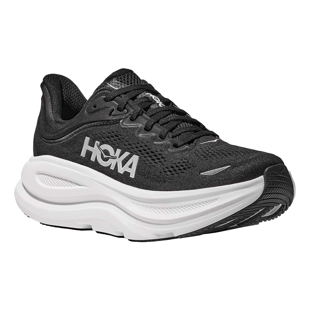 HOKA Bondi 9 Men's Running Shoes - Black/White