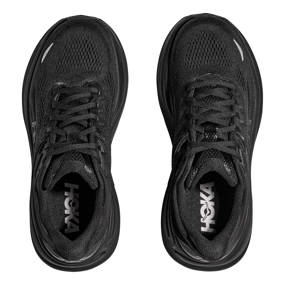HOKA Bondi 9 Men's Running Shoes - Black/Black