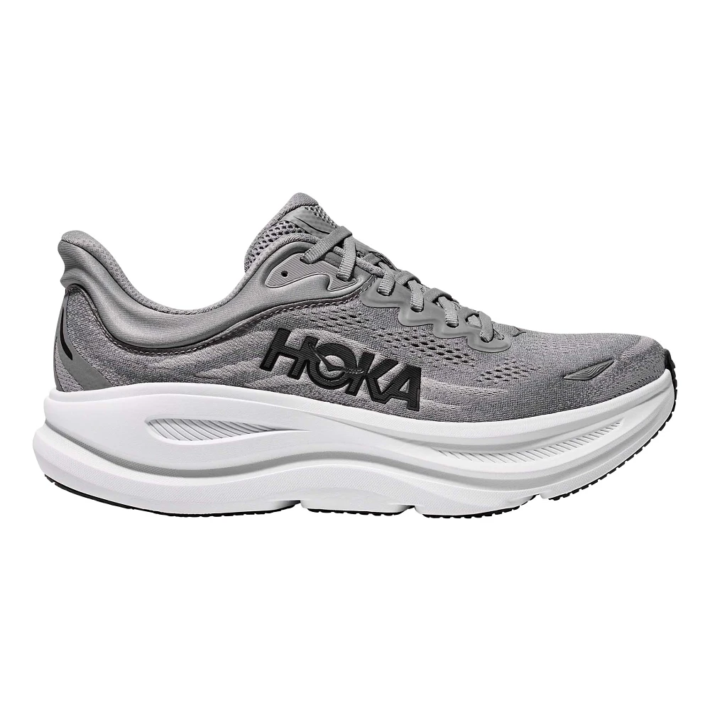 HOKA Bondi 9 Men's Running Shoes - Grey/White