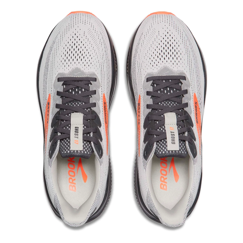 Brooks Ghost 17 Men Running Shoes – Oyster/Orange