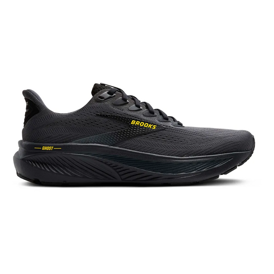 Brooks Ghost 17 Men Running Shoes – Ebony/Yellow