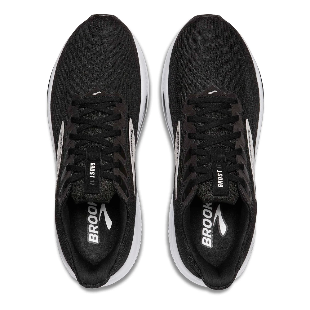 Brooks Ghost 17 Men Running Shoes – Black/White