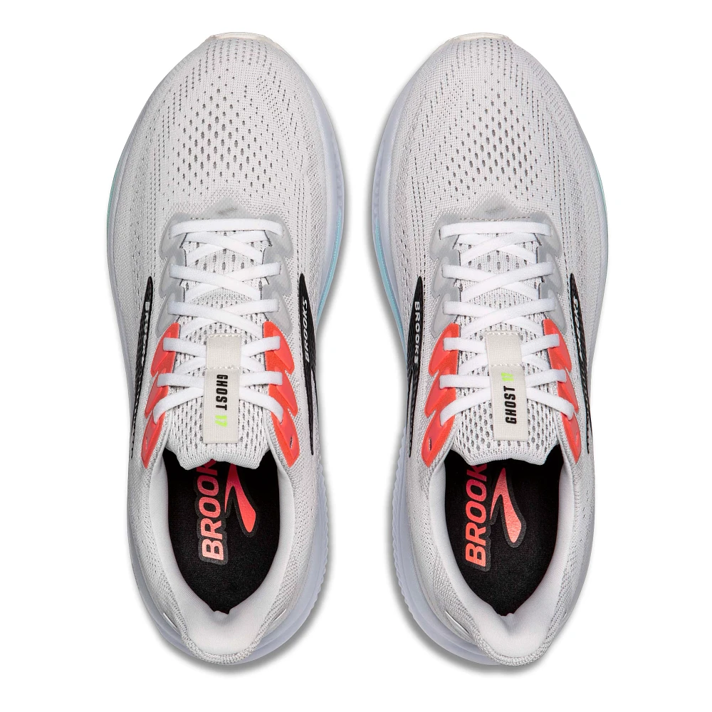 Brooks Ghost 17 Men Running Shoes – White/Pink/Gecko