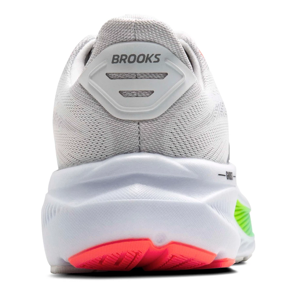Brooks Ghost 17 Men Running Shoes – White/Pink/Gecko