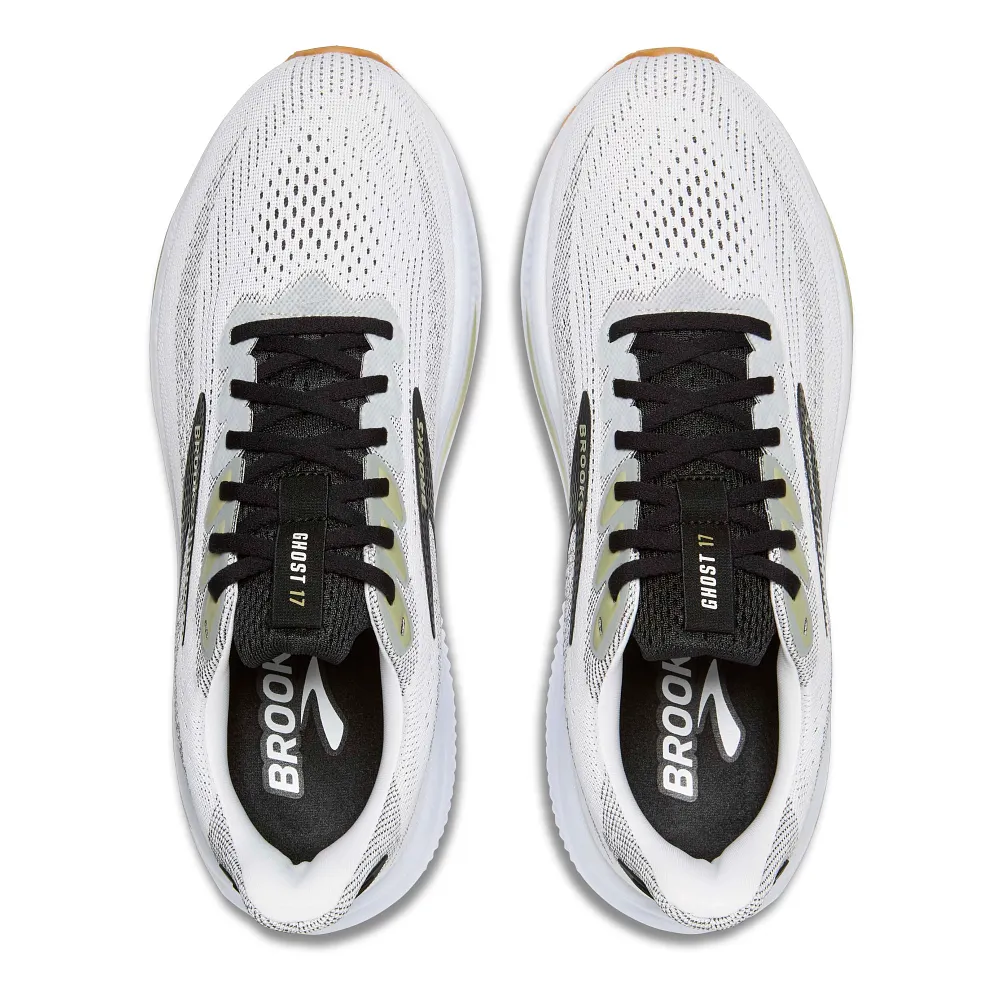 Brooks Ghost 17 Men Running Shoes – White/Black Tea