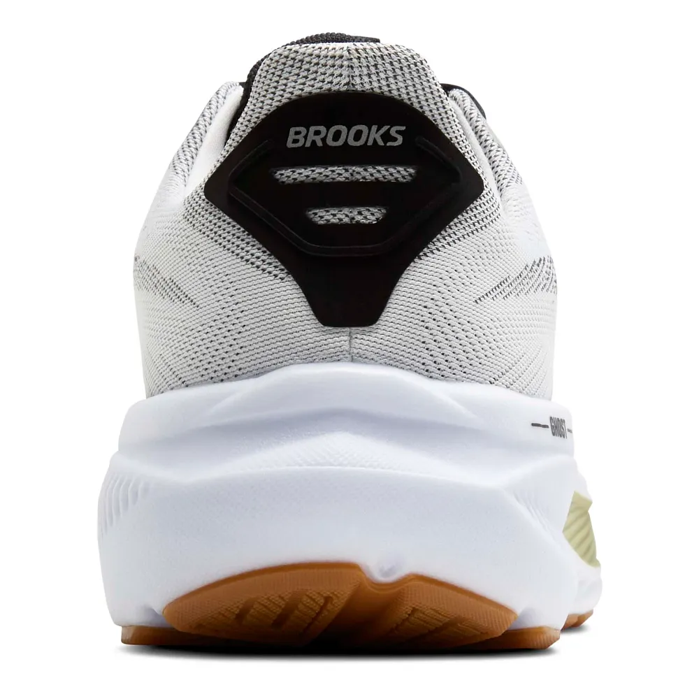 Brooks Ghost 17 Men Running Shoes – White/Black Tea