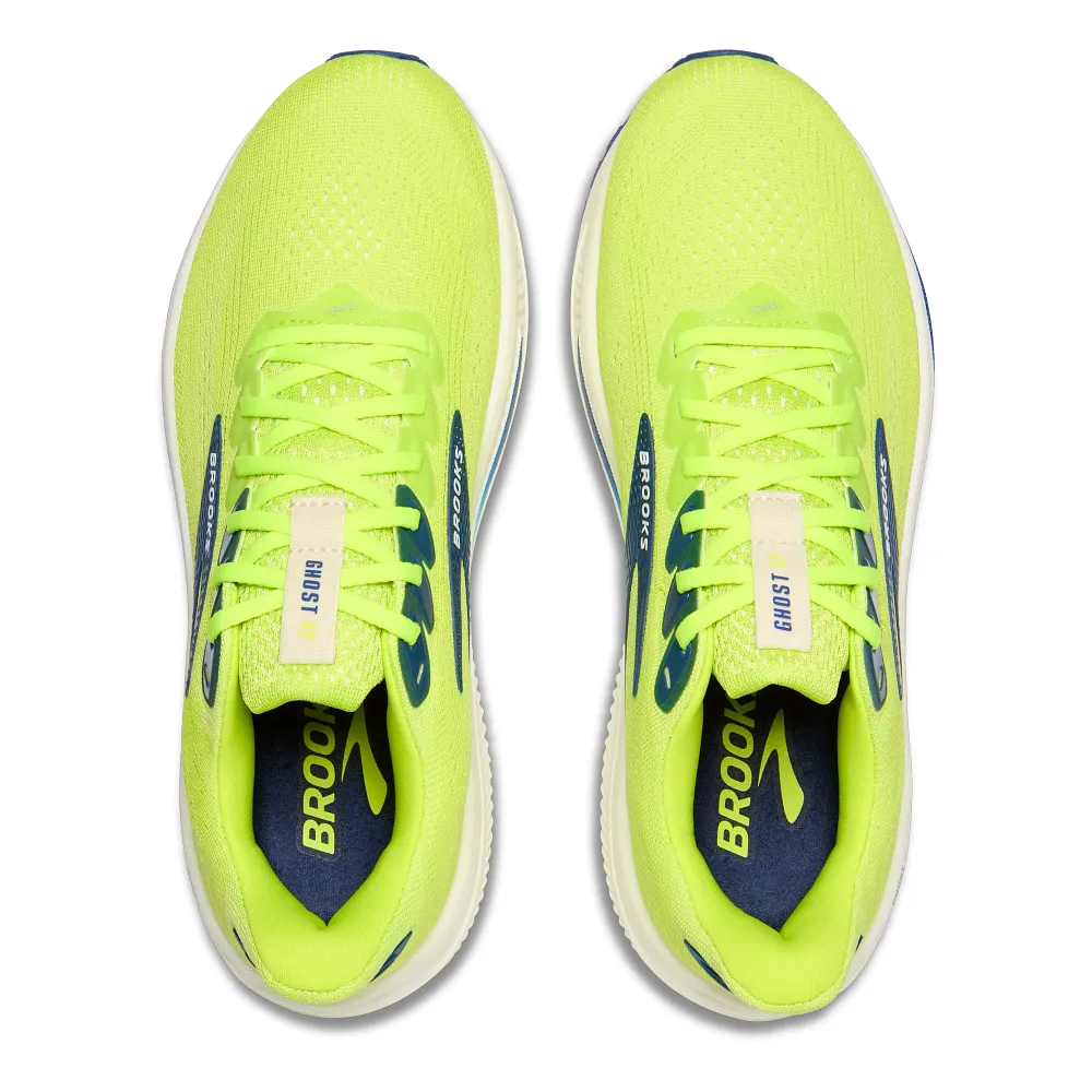 Brooks Ghost 17 Men Running Shoes – Acid Lime/Navy/White