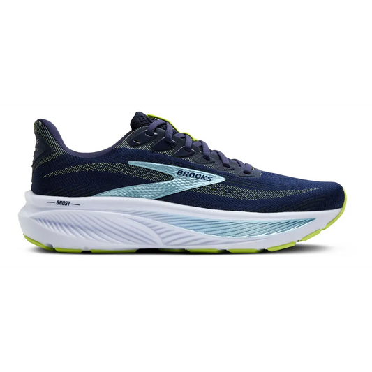 Brooks Ghost 17 Men Running Shoes – Peacoat/Lime/Blue
