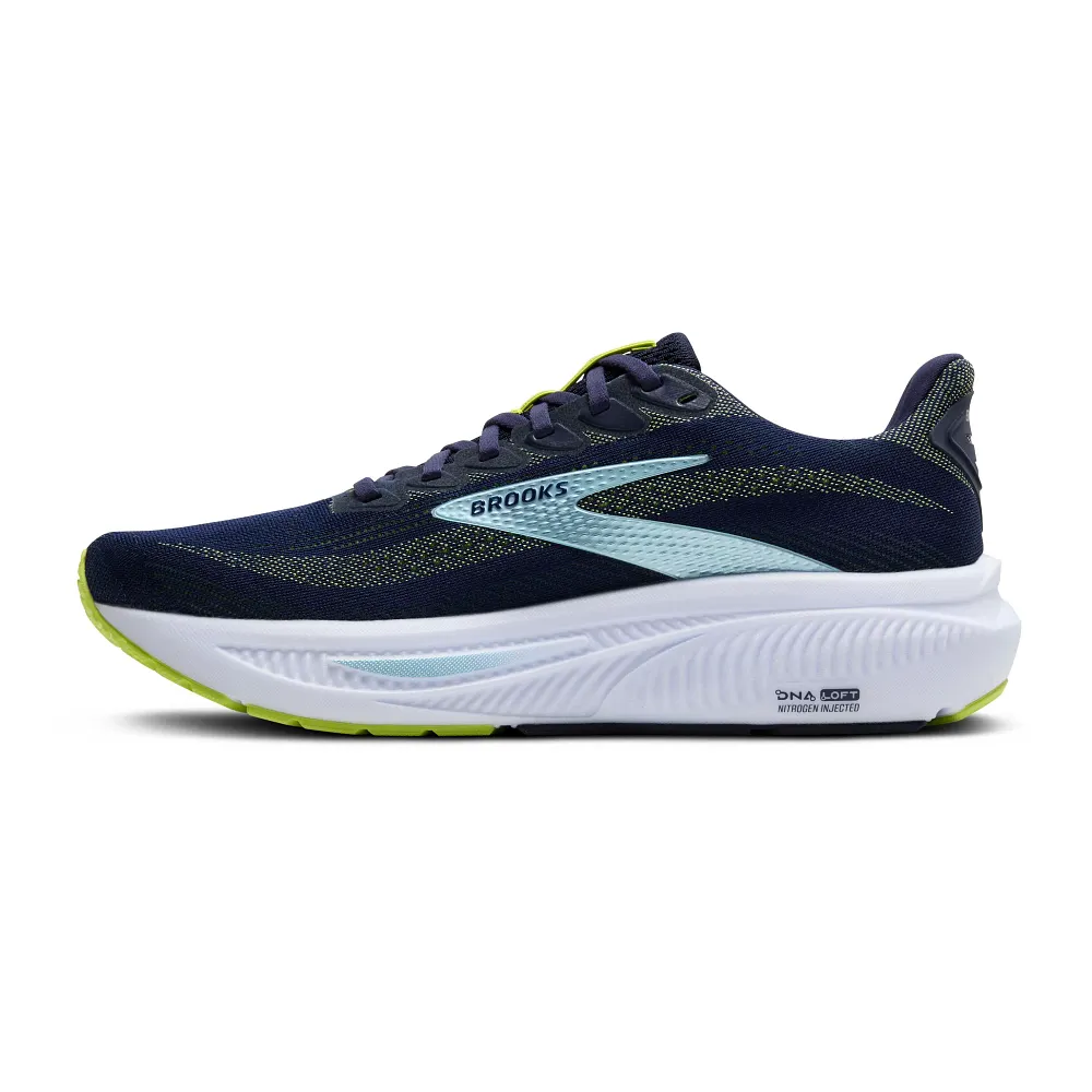Brooks Ghost 17 Men Running Shoes – Peacoat/Lime/Blue