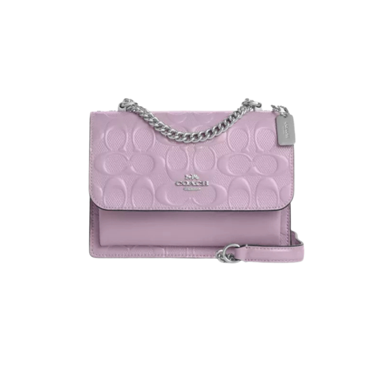 Coach Women Mini Klare Crossbody Bag in Signature Canvas – Silver