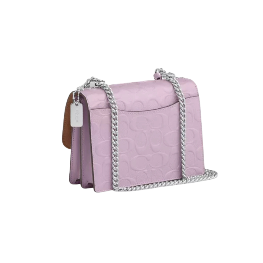 Coach Women Mini Klare Crossbody Bag in Signature Canvas – Silver