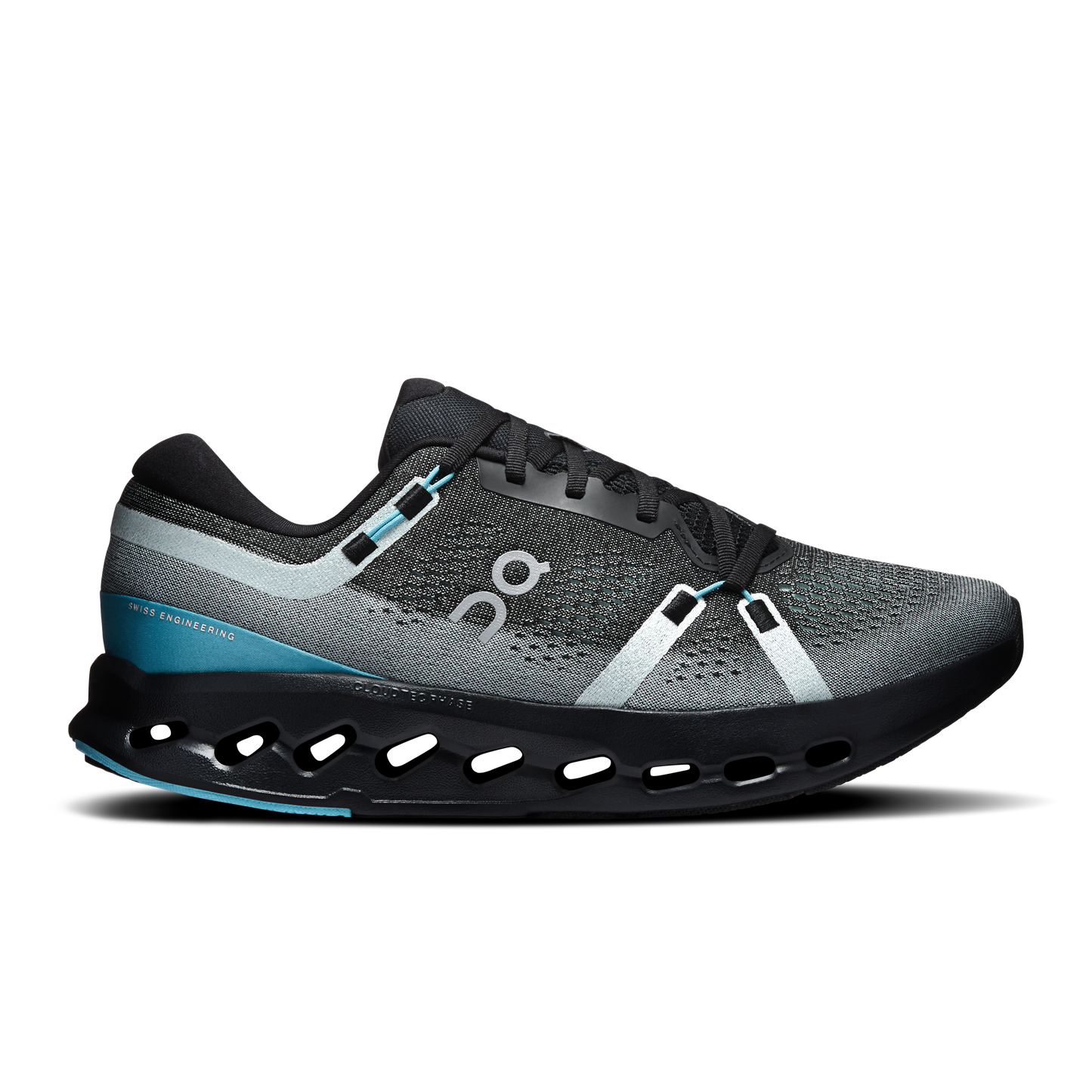 On Cloudsurfer 2 - Men's Highly Cushioned Road Running Shoe - Black / Flurry