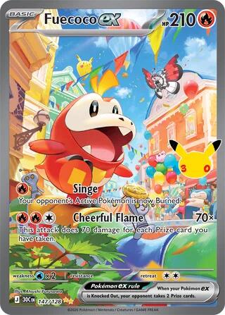 Fuecoco ex 147/128 Special Illustration Rare (SIR) Pokémon 30th Celebration