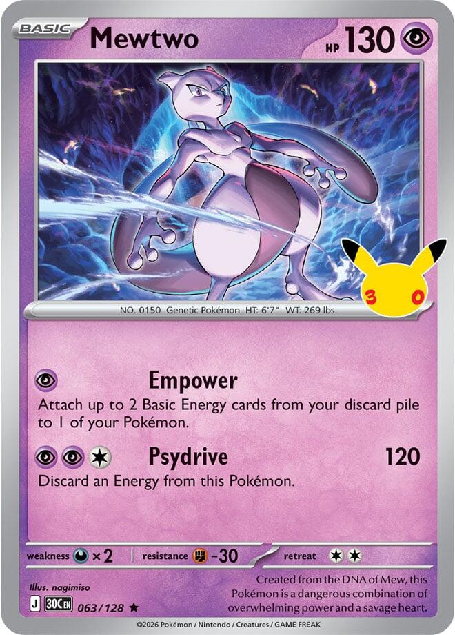 Mewtwo 063/128 – 30th Celebration – Pokémon TCG – English