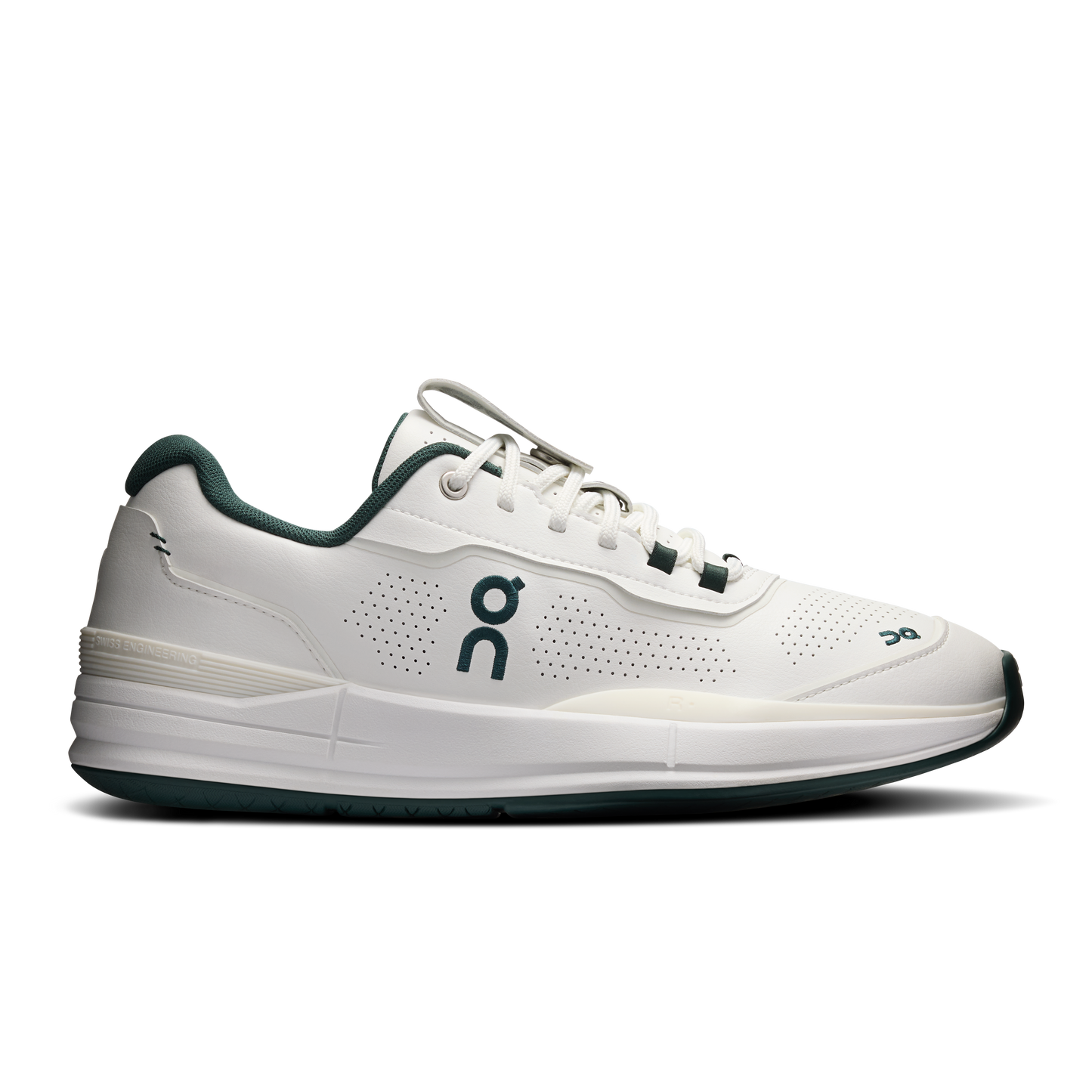On THE ROGER Pro LDN - Men's Tennis-Inspired All-Day Shoe - White / Evergreen
