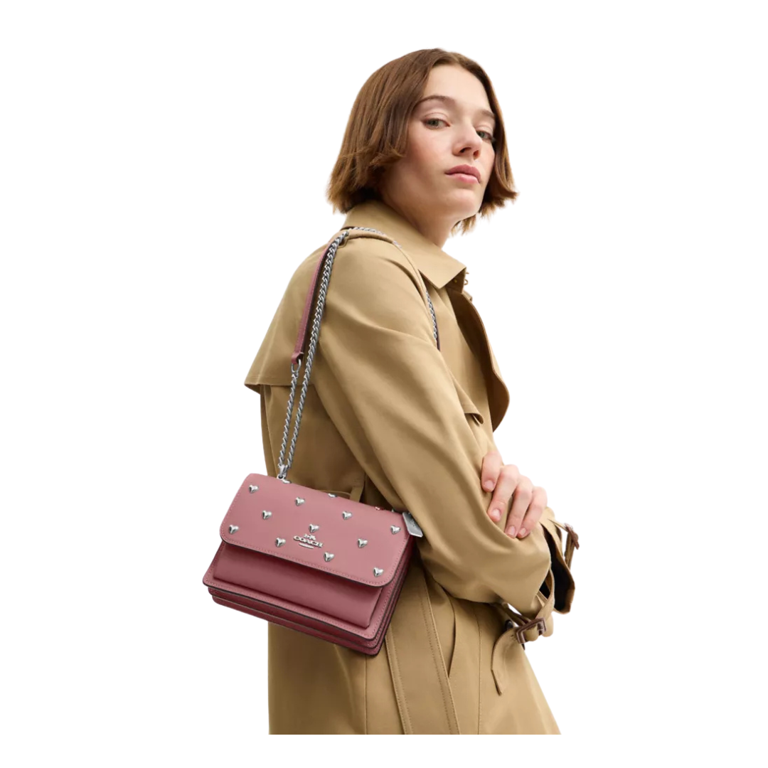 Coach Women Mini Klare Crossbody Bag in Signature Canvas – With Heart Rivets