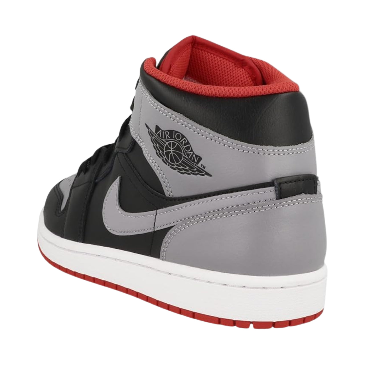 Jordan 1 Mid Black Grey Red