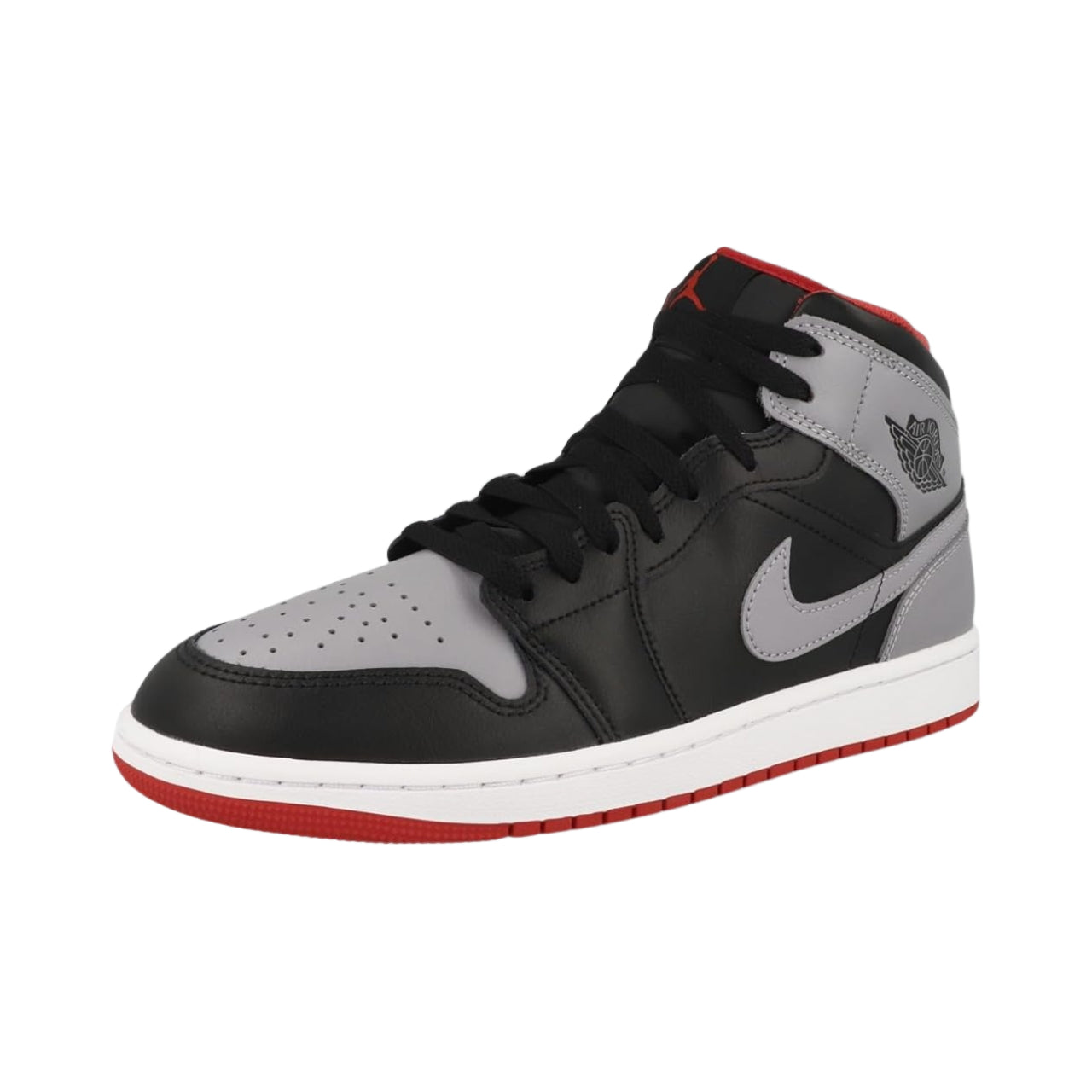 Jordan 1 Mid Black Grey Red