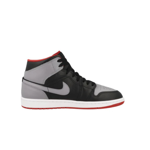 Jordan 1 Mid Black Grey Red