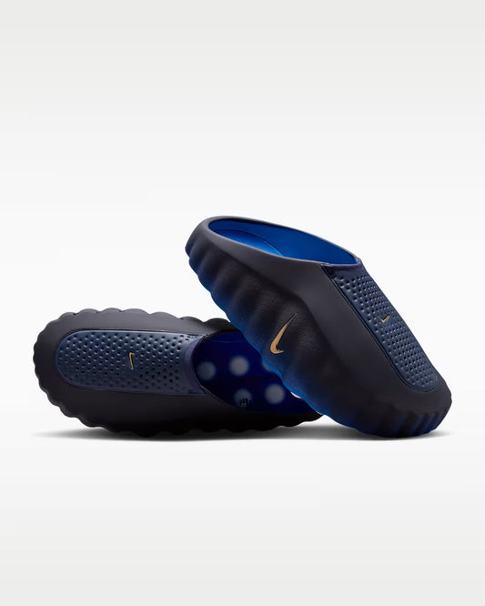 Nike Mind 001 Men's Pregame Mules Blackened Blue Metallic Copper