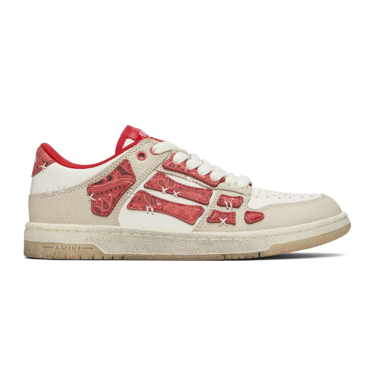AMIRI Red & White Bandana Skel-Top Low Sneakers