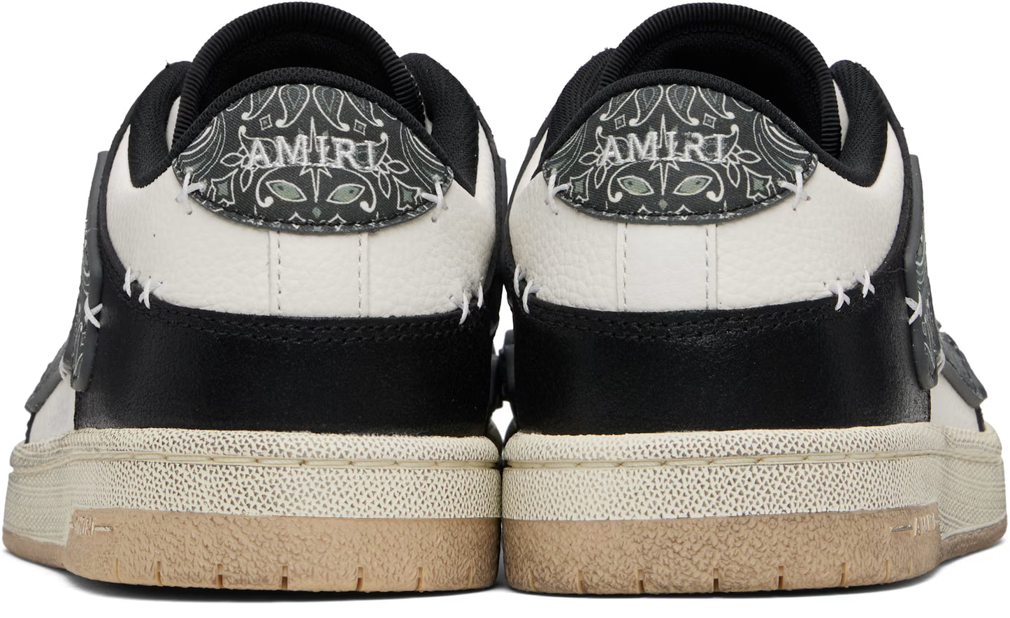 AMIRI Black & White Bandana Skel-Top Low Sneakers